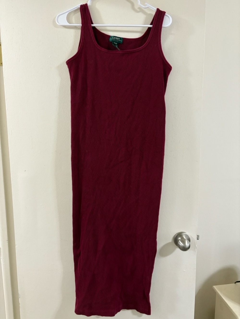 Vintage Ralph Lauren Sleeveless Midi Tank Dress in Wine